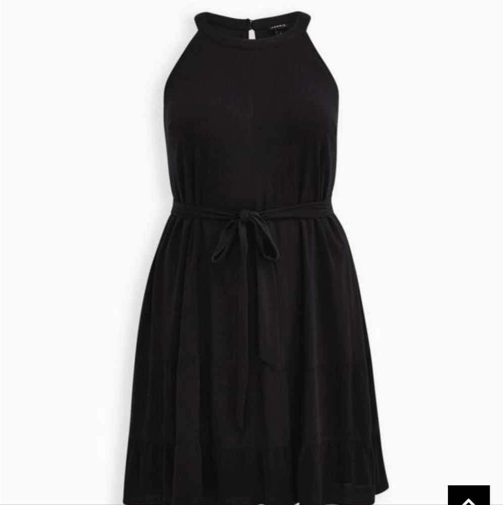 NWT TORRID BLACK WOVEN HALTER DRESS